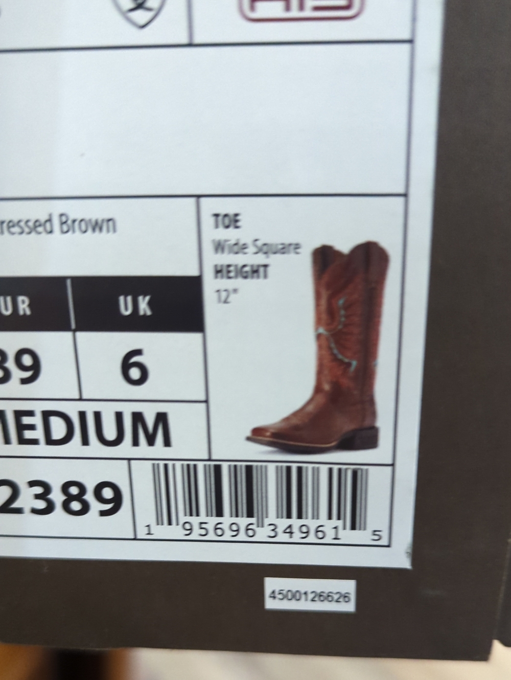 Ariat Brown Leather Cowboy Boots with Turquoise & Red Embroidery - Picture 8 of 8